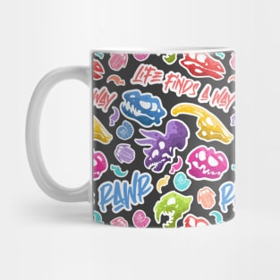 Dinosaur Stickers Pastel Mug